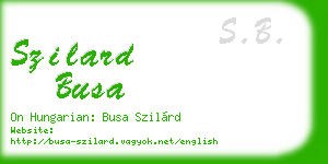 szilard busa business card