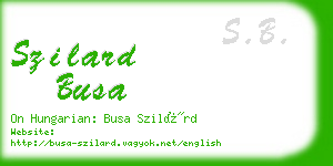 szilard busa business card